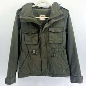 Aritzia TNA Green Hooded Zip Up Fleece Lined Utility Jacket X-Small